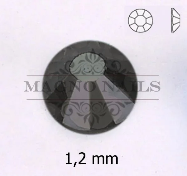 Glas Ministrasssteine rund - Jet Hematite Nail Art Nails Nagel Nögel Nailart